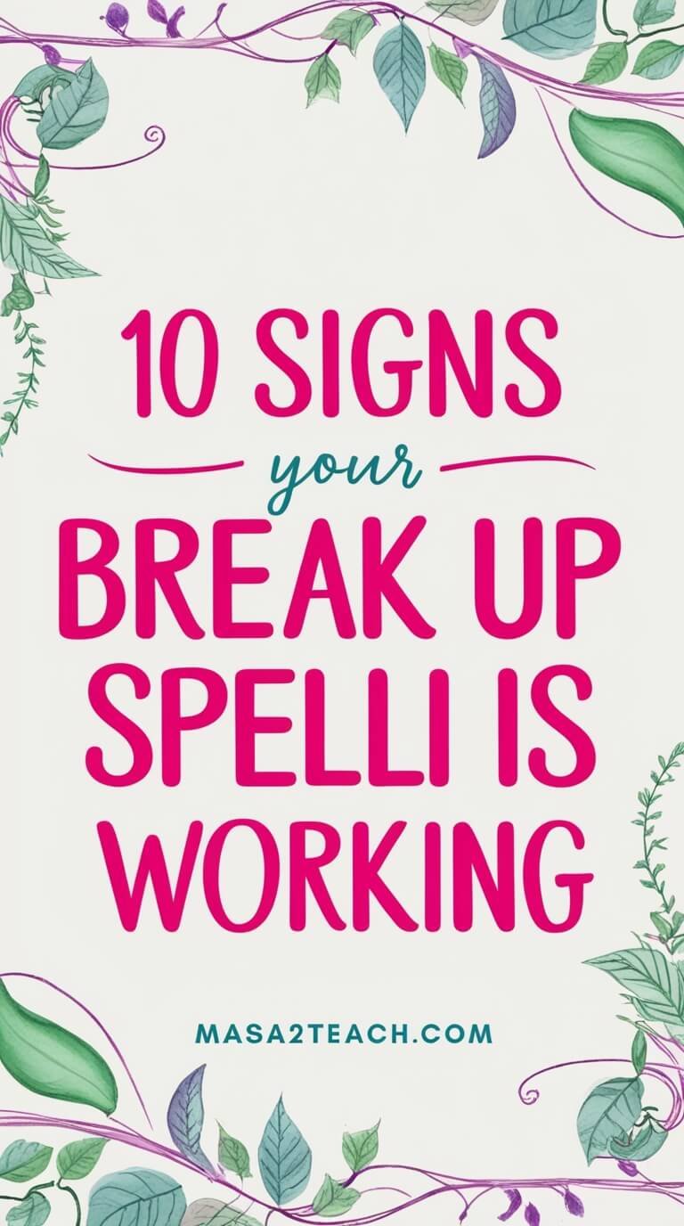 Signs Your Break up Spell Is Working